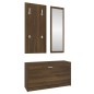 vidaXL Set de mueble zapatero 3 en 1 madera contrachapada marrón roble vidaXL Set de mueble zapatero 3 en 1 madera contrachapada marrón roble