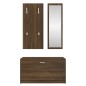 vidaXL Set de mueble zapatero 3 en 1 madera contrachapada marrón roble vidaXL Set de mueble zapatero 3 en 1 madera contrachapada marrón roble