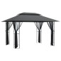 vidaXL Cenador con paredes acero gris antracita 400x300x270 cm vidaXL Cenador con paredes acero gris antracita 400x300x270 cm
