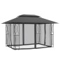 vidaXL Cenador con paredes acero gris antracita 400x300x270 cm vidaXL Cenador con paredes acero gris antracita 400x300x270 cm