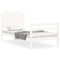 vidaXL Estructura de cama con cabecero madera maciza blanco 90x200 cm vidaXL Estructura de cama con cabecero madera maciza blanco 90x200 cm