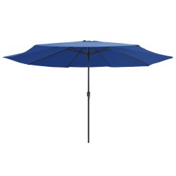 vidaXL Sombrilla de jardín con palo de metal azul celeste 400 cm