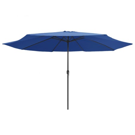 vidaXL Sombrilla de jardín con palo de metal azul celeste 400 cm