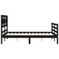 vidaXL Estructura de cama con cabecero madera maciza negro 100x200 cm vidaXL Estructura de cama con cabecero madera maciza negro 100x200 cm