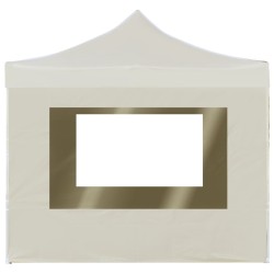 vidaXL Carpa plegable profesional paredes aluminio color crema 2x2 m