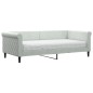 vidaXL Sofá cama con colchón terciopelo gris claro 90x190 cm vidaXL Sofá cama con colchón terciopelo gris claro 90x190 cm