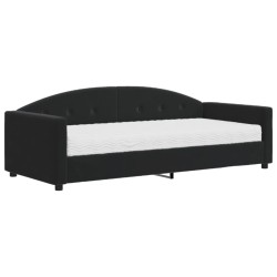 vidaXL Sofá cama con colchón terciopelo negro 90x190 cm