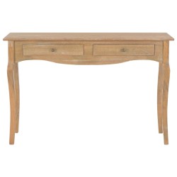vidaXL Mesa consola con 2 cajones de madera maciza de pino 120x35x76cm