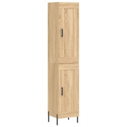 vidaXL Aparador de madera contrachapada roble Sonoma 34,5x34x180 cm