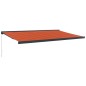vidaXL Toldo retráctil aluminio y tela naranja y marrón 5x3 m