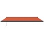 vidaXL Toldo retráctil aluminio y tela naranja y marrón 5x3 m