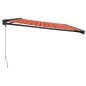 vidaXL Toldo retráctil aluminio y tela naranja y marrón 5x3 m