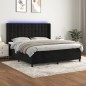 vidaXL Cama box spring colchón y LED terciopelo negro 180x200 cm vidaXL Cama box spring colchón y LED terciopelo negro 180x200 cm