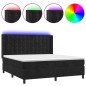 vidaXL Cama box spring colchón y LED terciopelo negro 180x200 cm vidaXL Cama box spring colchón y LED terciopelo negro 180x200 cm