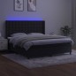 vidaXL Cama box spring colchón y LED terciopelo negro 180x200 cm vidaXL Cama box spring colchón y LED terciopelo negro 180x200 cm