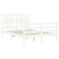 vidaXL Estructura de cama con cabecero madera maciza blanco 120x200 cm