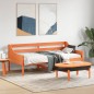 vidaXL Sofá cama de madera maciza de pino marrón cera 90x190 cm vidaXL Sofá cama de madera maciza de pino marrón cera 90x190 cm