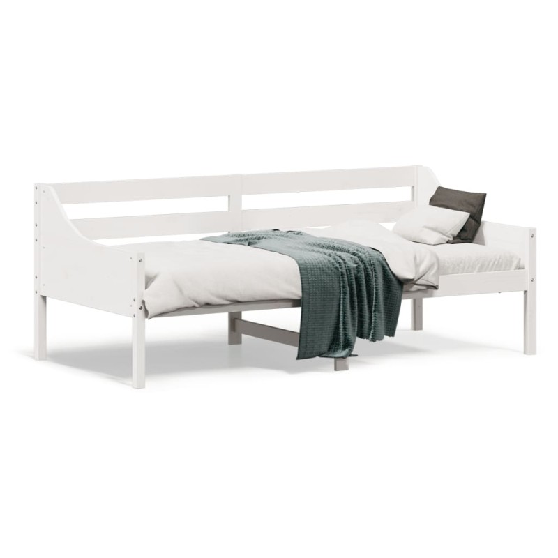 vidaXL Sofá cama madera maciza de pino blanco 75x190 cm vidaXL Sofá cama madera maciza de pino blanco 75x190 cm