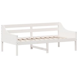 vidaXL Sofá cama madera maciza de pino blanco 75x190 cm