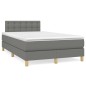 vidaXL Cama box spring con colchón y LED tela marrón oscuro 120x190 cm