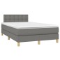 vidaXL Cama box spring con colchón y LED tela marrón oscuro 120x190 cm