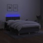 vidaXL Cama box spring con colchón y LED tela marrón oscuro 120x190 cm