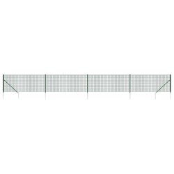 vidaXL Cerca de alambre con pinchos de anclaje verde 1x10 m