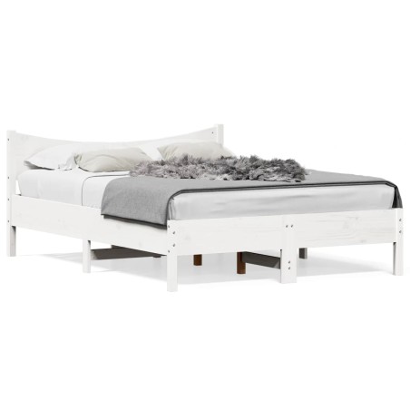 vidaXL Estructura de cama madera maciza de pino blanco 120x200 cm