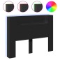 vidaXL Cabecero de cama con luz LED negro 140x16,5x103,5 cm