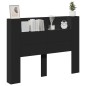 vidaXL Cabecero de cama con luz LED negro 140x16,5x103,5 cm