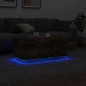 vidaXL Mesa de centro con luces LED roble ahumado 90x50x40 cm vidaXL Mesa de centro con luces LED roble ahumado 90x50x40 cm