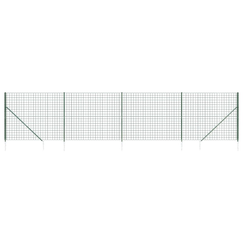 vidaXL Cerca de alambre con pinchos de anclaje verde 1,4x10 m vidaXL Cerca de alambre con pinchos de anclaje verde 1,4x10 m