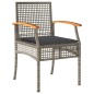 vidaXL Set comedor de jardín 5 piezas con cojines ratán sintético gris vidaXL Set comedor de jardín 5 piezas con cojines ratán sintético gris