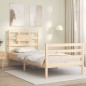 vidaXL Estructura de cama individual con cabecero madera maciza vidaXL Estructura de cama individual con cabecero madera maciza