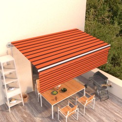 vidaXL Toldo automático retráctil con persiana naranja y marrón 5x3 m 