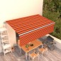 vidaXL Toldo automático retráctil con persiana naranja y marrón 5x3 m 