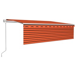 vidaXL Toldo automático retráctil con persiana naranja y marrón 5x3 m 