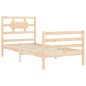 vidaXL Estructura de cama individual con cabecero madera maciza vidaXL Estructura de cama individual con cabecero madera maciza
