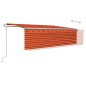 vidaXL Toldo automático retráctil con persiana naranja y marrón 5x3 m 