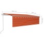 vidaXL Toldo automático retráctil con persiana naranja y marrón 5x3 m 