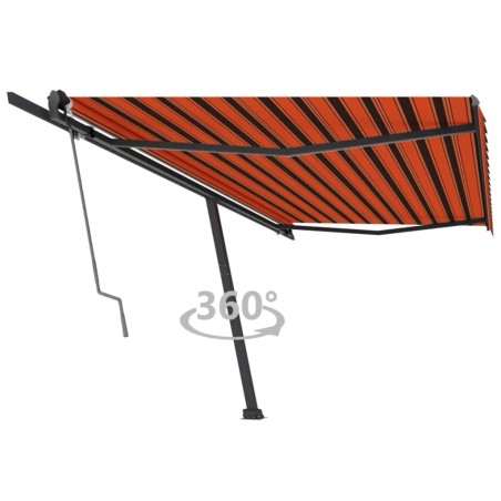 vidaXL Toldo de pie automático naranja y marrón 500x300 cm