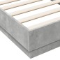 vidaXL Estructura de cama madera de ingeniería gris hormigón 90x190 cm