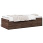 vidaXL Tumbona con cajones madera ingeniería roble marrón 75x190 cm