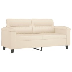 vidaXL Sofá de 2 plazas de tela de microfibra beige 140 cm