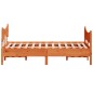 vidaXL Estructura cama con cabecero madera pino marrón cera 160x200 cm vidaXL Estructura cama con cabecero madera pino marrón cera 160x200 cm