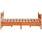vidaXL Estructura cama con cabecero madera pino marrón cera 150x200 cm
