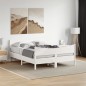 vidaXL Estructura de cama con cabecero madera pino blanco 140x200 cm vidaXL Estructura de cama con cabecero madera pino blanco 140x200 cm