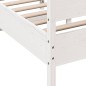 vidaXL Estructura de cama con cabecero madera pino blanco 140x200 cm vidaXL Estructura de cama con cabecero madera pino blanco 140x200 cm
