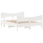 vidaXL Estructura de cama con cabecero madera pino blanco 140x190 cm