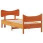 vidaXL Estructura cama con cabecero madera pino marrón cera 100x200 cm
